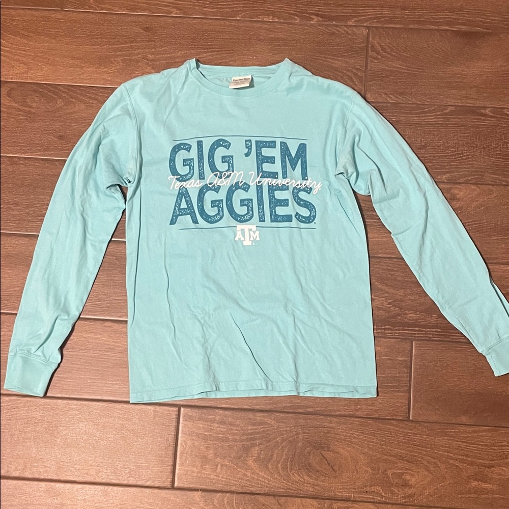 Comfort Colors Teal Long Sleeve Texas A&M Shirt